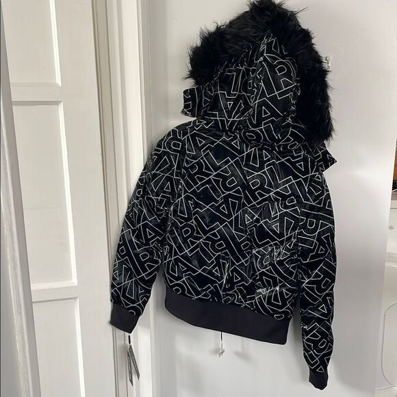 Karl Lagerfeld logo Black and White Puffer Jacket with omen size M - Picture 7 of 10